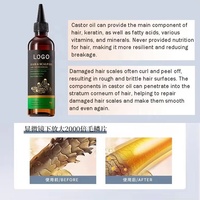 Sérum de traitement à l'huile de ricin biologique OEM 120ml formule naturelle de marque privée nourrissante sans rinçage pour sec favorise la réparation de la croissance