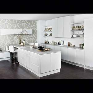 Factory Price Custom <b>Wood</b> Kitchen Furniture Modern Kitchen Cabinets Melamine Modular Kitchen <b>Cupboards</b> Tall Storage with Island - Product Image 5