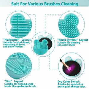 Portable <b>Bear</b> Shaped Multifunction Silicone Cosmetics Brushes Cleaning Box with Sponge Instantly Removes Makeup Colors - Product Image 5