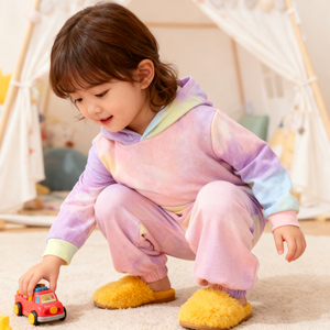 Conjuntos de Ropa para Niñas de 1 a 4 <span class=keywords><strong>Años</strong></span>, Conjuntos de 2 Piezas, Chándales Tie Dye, Conjunto de Sudadera con Capucha para Niños Pequeños, Conjunto de Ropa para Niños al por Mayor - Product Image 5