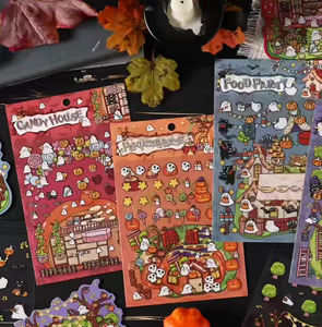 Pegatinas 3D de Paisaje Hechas a Mano JHM, Lindas y Creativas, con Escenas de Cartas Antiguas para Decoración de Carnaval, Manualidades, Impresión UV - Product Image 1