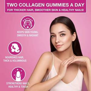 Compléments alimentaires pour la beauté, gommes à mâcher au collagène, collagène I/II/III/V/X, biotine/kératine, stimule la santé des cheveux, de la peau et des ongles - Product Image 2