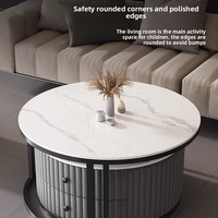 Table basse de luxe en verre trempé avec plateau en pierre et structure métallique, nouveau modèle pour salons, tables à café et à thé haut de gamme