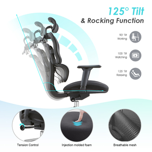 <span class=keywords><strong>Sedia</strong></span> <span class=keywords><strong>da</strong></span> <span class=keywords><strong>Ufficio</strong></span> <span class=keywords><strong>Ergonomica</strong></span> Girevole di Lusso dalla Cina per Dirigenti con Schienale Alto in Rete Comoda e Supporto Lombare - Product Image 5