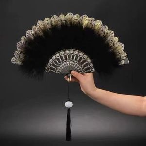 Ventaglio Gatsby a Doppia Faccia in <span class=keywords><strong>Piume</strong></span> di Marabù, Ventaglio a Mano Nigeriano Fai-da-Te per <span class=keywords><strong>Sposa</strong></span>, <span class=keywords><strong>Piume</strong></span> di Tacchino Naturali Tinte di Alta Qualità - Product Image 5