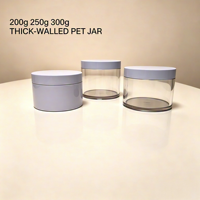 Pot en PET à paroi épaisse de 250 ml, format salon, avec bouchon à vis, anti-fuite, pot vide professionnel pour crème pour le visage, crème pour les yeux, mascara