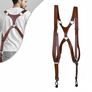 Correa de cuero sintético estilo vintage para cámara, doble correa para hombro, accesorios para fotografía SLR - Product Image 1