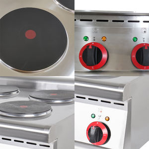 Cuisinière électrique à <span class=keywords><strong>plaque</strong></span> ronde sur pied pour cuisine commerciale, 4 brûleurs, <span class=keywords><strong>plaque</strong></span> chauffante électrique avec four - Product Image 4