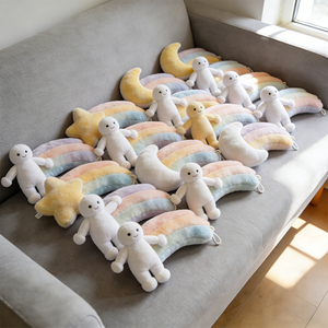 Jouets en peluche personnalisables, oreiller arc-en-ciel, oreiller lune, oreiller étoile, petite figurine, poupée, jouets en peluche, animaux en peluche - Product Image 1