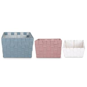 Juego de 3 Cestas de Almacenamiento Tejidas de Cuero PU, Diseño a Cuadros en Colores Macaron, Impermeables y Duraderas <span class=keywords><strong>para</strong></span> Sala de Estar, Venta <span class=keywords><strong>al</strong></span> <span class=keywords><strong>Por</strong></span> <span class=keywords><strong>Mayor</strong></span>, Personalizables - Product Image 1