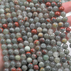 Pietra Naturale Africana di Sangue, Perle Rotonde Sciolte per Guarigione, Modello Jewelrytopia 02477-1 Certificato CNAS - Product Image 3