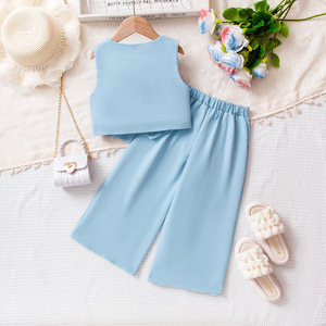 Nuevo Conjunto de Verano para Niñas en Varios Colores, Chaleco sin Mangas + Pantalones para Niñas Pequeñas y Medianas - Product Image 3