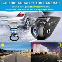 10.1 pouces écran tactile 1080P AHD système de moniteur de caméra de véhicule 6 canaux caméras de recul pour camion/Bus/ RV caméra avant inversion