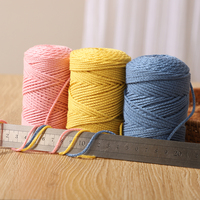 Fil de coton et lin tressé creux 2 mm, cordon rond pour macramé, idéal pour le tricot DIY, matériel de sac, accessoires d'été tissés à la main