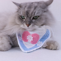 Accessoires pour animaux de compagnie personnalisés en gros Collier de chien d'été avec broderie imprimée et écharpe Bandana en tricot pour animaux de compagnie
