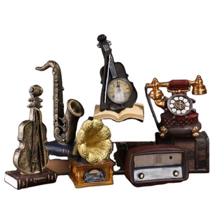 Statuette de téléphone vintage rétro en résine, style américain, décoration d'intérieur pour salon et cave à vin, cadeau d'anniversaire - Product Image 1