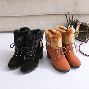 Botas das mulheres Moda Botas de Salto Alto <span class=keywords><strong>Oversized</strong></span> Sapatos Cor Sólida Tornozelo Cavaleiro Botas das Mulheres Grosso Sole Plataforma sapatos - Product Image 5