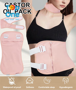 Recortador de cintura de algodón orgánico personalizado TopOne, paquete de aceite de ricino reutilizable y envoltura de desintoxicación para Hígado de tiroides, cómodo de alta calidad - Product Image 2