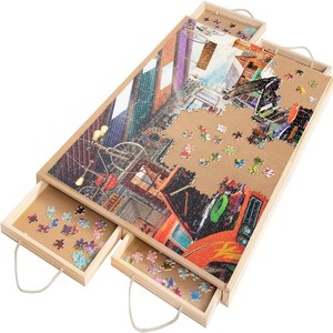 Wooden DIY <strong>Puzzle</strong> <strong>Table</strong> 1000/1500 PCS Jigsaw <strong>Puzzle</strong> 4 Drawers Customizable Protective Cover FSC Certified DIY Toy for Adults - Product Image 6