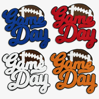 Patchs brodés thermocollants en chenille avec logo de football, grandes lettres, pour le jour du match, vente en gros