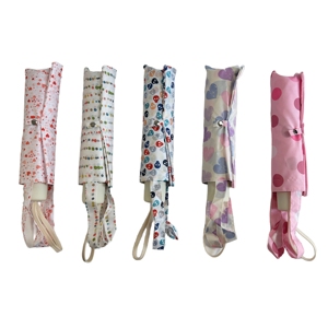 Parapluie en fibre de verre avec sac, 6 baleines, protection UV, pliable en 3, en pongé, double usage pour femmes et cadeaux d'affaires - Product Image 2