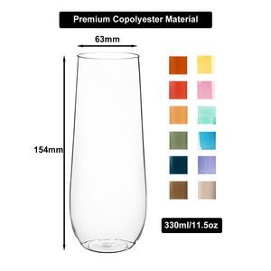 Flûtes à <span class=keywords><strong>champagne</strong></span> en plastique réutilisables, incassables, sans pied, en copolyester <span class=keywords><strong>de</strong></span> qualité supérieure, OEM ODM - Product Image 5