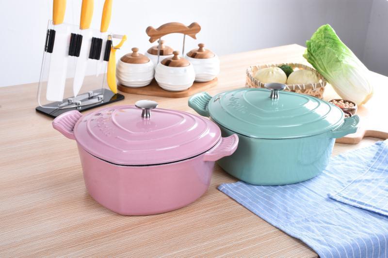 Gusseisen-Emaille-Topf Blumen-Herz-Form Suppentopf Bratpfanne Schmortopf Emaille-Topf| Alibaba.com