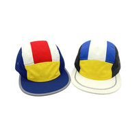 Gorra Deportiva de 6 Paneles con Visera Plana, Unisex, con Contraste de Color, de Secado Rápido, Transpirable, de Malla de Poliéster, para Correr al Aire Libre