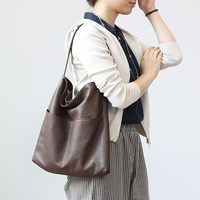 Bolso Tote de Piel de Oveja, Estilo Japonés, de Invierno, con Cierre Magnético, Ecológico, de Piel Suave para Mujer