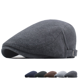 Retro Anh Ivy hat ấm Windproof phụ nữ người đàn ông rắn màu Beret mũ phẳng Ivy hat - Product Image 6
