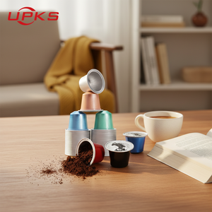 Capsules de café jetables en aluminium de 15 ml, compatibles, personnalisables, portables, avec couvercle, <span class=keywords><strong>prix</strong></span> de gros - Product Image 1