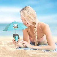 Payung Ponsel Saku Universal Hadiah Promosi Perlindungan UV Lipat Tahan Hujan Lucu Cangkir Hisap Payung Telepon Mini
