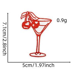 Vente chaude, style punk populaire, série rouge et noir, design floral en forme de cœur, patchs brodés à appliquer à chaud, à repasser sur les vêtements, les sacs, les casquettes - Product Image 5