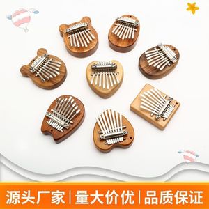 Piano à pouces à huit tons, piano à pouces en bois massif, instrument <span class=keywords><strong>Kalimba</strong></span> portable, piano à doigts pour débutants, spécial transfrontalier - Product Image 1
