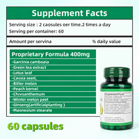Compléments alimentaires naturels à base de plantes OEM, brûleur de graisse, capsules de perte de poids pour adultes, non destinées aux femmes enceintes, 60 capsules par flacon