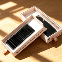Boîtes à cils vides pour extensions de cils, en carton transparent, avec plateau, personnalisables avec logo, pour DIY, emballage de grappes de cils