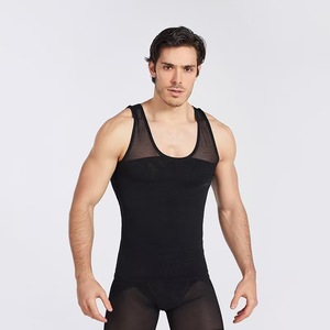 Débardeur Amincissant pour Homme, Maillot <span class=keywords><strong>de</strong></span> Compression Ventre Plat, <span class=keywords><strong>T</strong></span>-<span class=keywords><strong>shirt</strong></span> Sculptant Respirant en Maille, <span class=keywords><strong>Correcteur</strong></span> <span class=keywords><strong>de</strong></span> <span class=keywords><strong>Posture</strong></span> pour Homme - Product Image 4