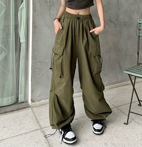 Pantalones <span class=keywords><strong>Cargo</strong></span> de Alta Calidad para <span class=keywords><strong>Mujer</strong></span> <span class=keywords><strong>H</strong></span>-725, Pantalones Rectos con Cordón y Bolsillos Grandes, Pantalones Jogger Holgados para <span class=keywords><strong>Mujer</strong></span> - Product Image 1