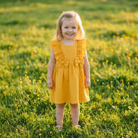Vêtements pour enfants en gros, robe d'été en coton 3D avec nœud pour bébé fille, vêtements en coton pour enfants, vêtements pour filles
