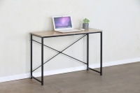 Bureau d'ordinateur moderne avec structure métallique KD, table d'écriture industrielle simple avec support en X renforcé, mobilier de bureau à domicile durable