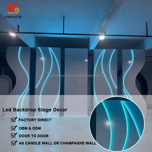 SMOOTH Factory Direct Blue Led PVC <b>Backdrop</b> <b>Stand</b> With Light Strip Wedding <b>Backdrop</b> Decoration For Events - Product Image 3