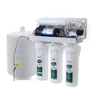 Lavabo üst katman PP aktif karbon altında TDS ayarlayın 5 aşamalı filtre 75 GPD 100 GPD akış hızı RO sistemi ev içme suyu için Pur