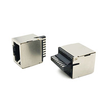 Coorle Hanxian RJ45 blindé 8p8c femelle, style carré, connecteurs de câbles Ethernet à souder, adaptateurs, 100 pièces/boîte
