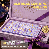 Mahjong américain de luxe Galaxie Étoilée, 166 tuiles en acrylique, ensemble de jeu pour divertissement familial, vente en gros