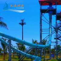 Parc Aquatique en Fibre de Verre avec Toboggans, Maison d'Eau, Aire de Jeux pour Enfants et Maison d'Aventure pour Adultes
