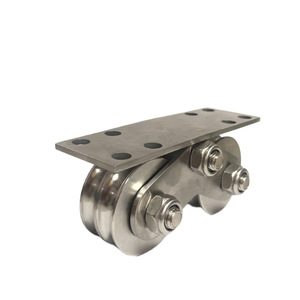 304 thép không gỉ đôi rãnh ròng rọc 48 theo dõi lớn hình chữ U bánh xe đôi bánh xe trượt ngầm cửa sổ con lăn - Product Image 5