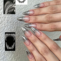 Lot de 30 faux ongles ABS effet œil-de-chat flamme, roses nude haut de gamme, finition miroir, forme amande, manucure pré-fabriquée prête à poser