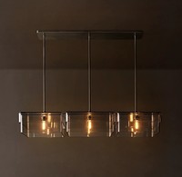 Lustre moderne à 3 niveaux en verre fumé noir, structure en acier, lustre rond pour plafond haut, escalier, salon, décoration intérieure