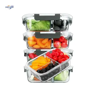 Glass Meal Prep Containers BPA Free Airtight Salad Lunch Bento Box with Lids