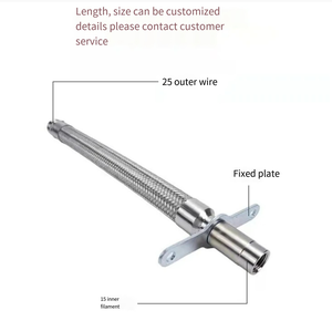 Tuyau soufflet en acier inoxydable pour sprinkler M10×50mm, tuyau d'expansion métallique durable pour équipement de lutte contre l'incendie des bâtiments - Product Image 6